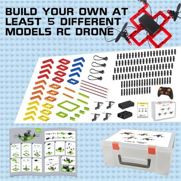 5 in 1 STEM Building Educational Toys for Kids Ages 8-12,RC Mini Drones for Kids - Picture 2 of 6